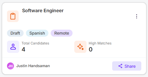 Resume parser card Sample Image
