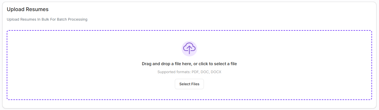 resume upload section Sample Image