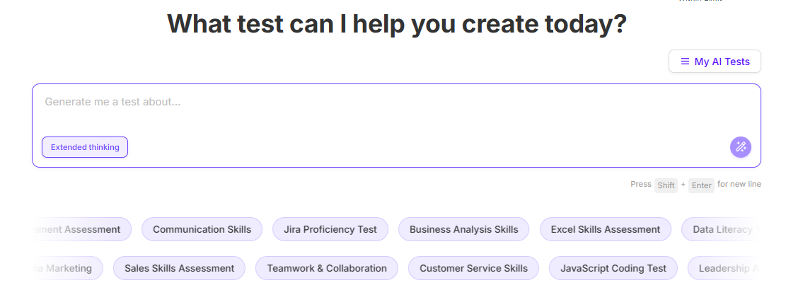 Gerador de testes com IA Imagem de Exemplo